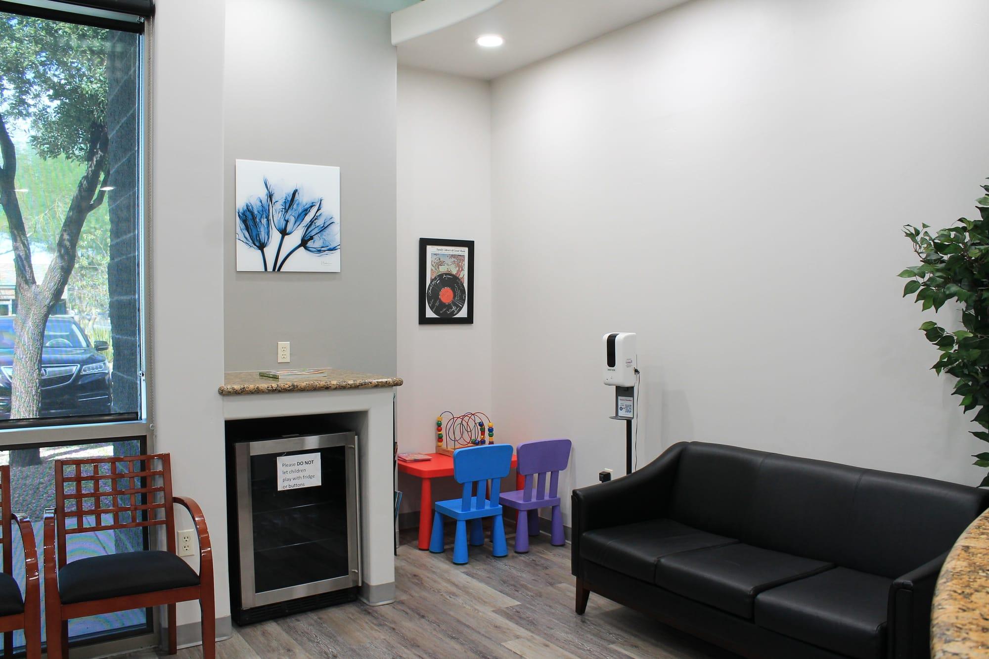 Kid-friendly waiting nook for our youngest patients