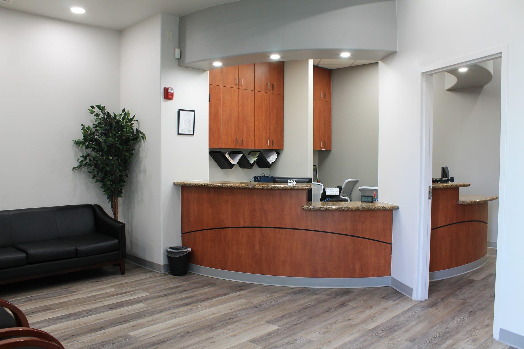 Welcoming reception area at our Chandler dental office